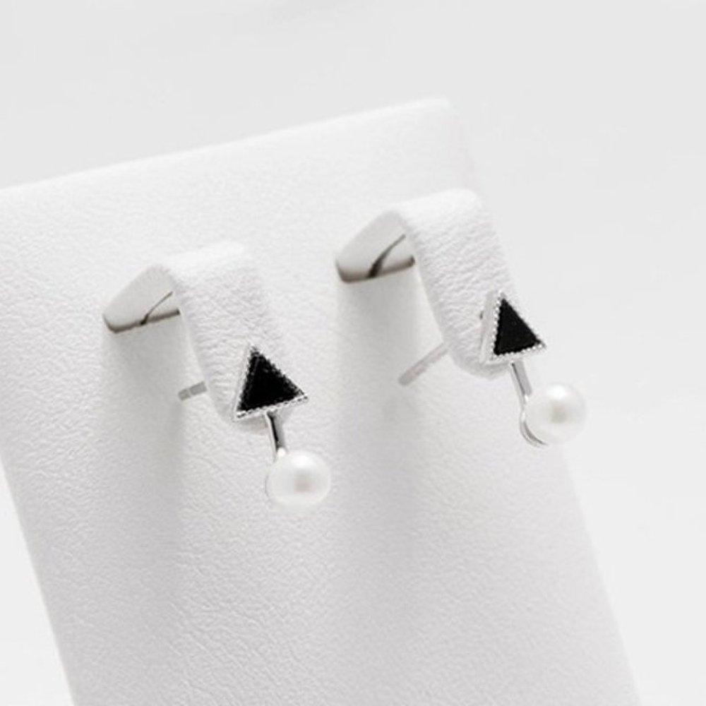 

[Aslit] Freshwater Pearl Earrings Full Silver 925 Triangle Drop Silver Needle