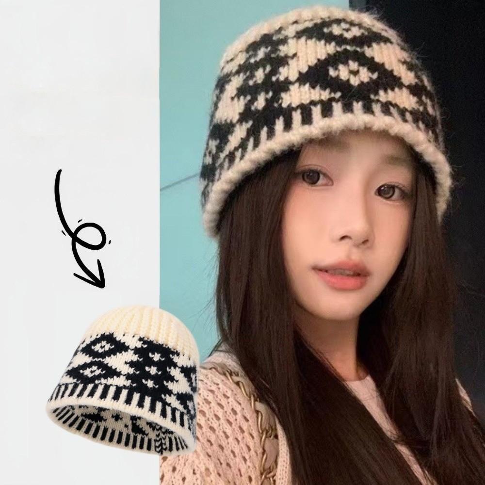 Warm Fisherman Hat Coldproof Knitted Hat New Beanie Hat  Autumn and Winter