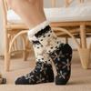 Christmas Floor Socks For Women, Winter Fleece-lined Postpartum Carpet Socks, Sleep Home Snow Socks