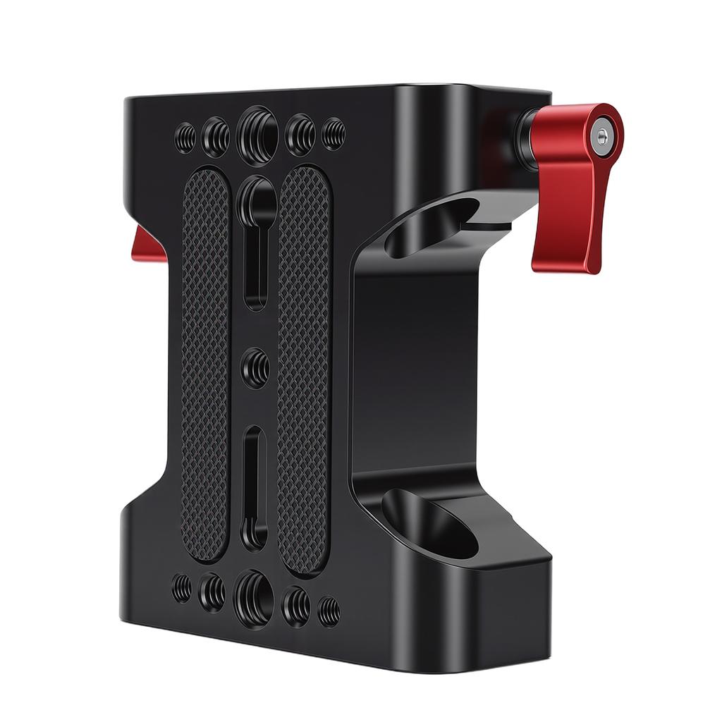 Camera Base Plate with 15mm Rod Rail Clamp Aluminum Alloy Multipurpose Tripod Baseplate for Camera Video Rig