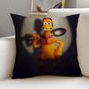 Fun CChicken RunS Cushion Cover Breathable and Skinfriendly Linen Pillowcase Square Removable and Washable Cushion
