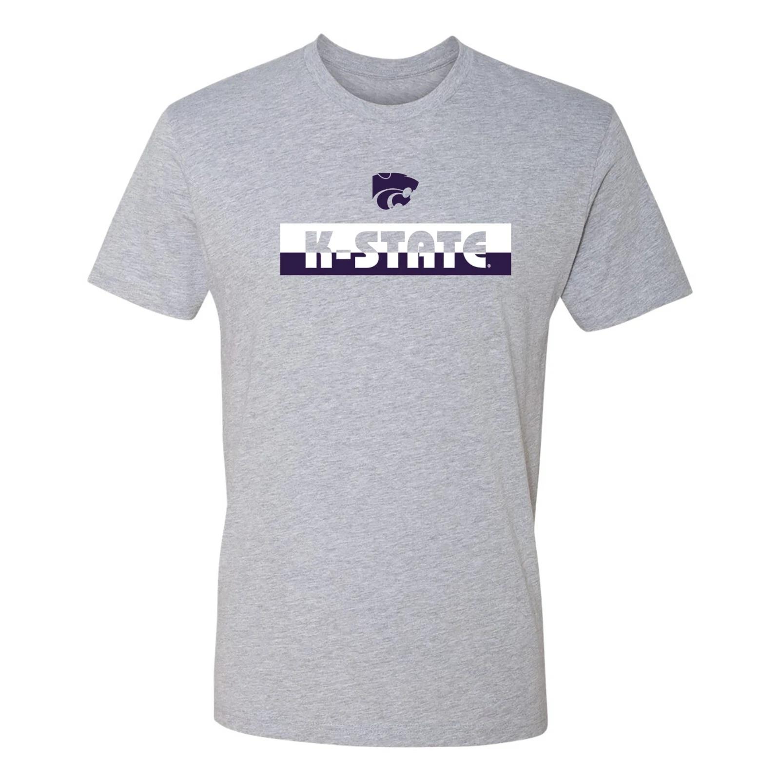K-State Wildcats Split Bar NLA T-Shirt - Heather Grey 2XL