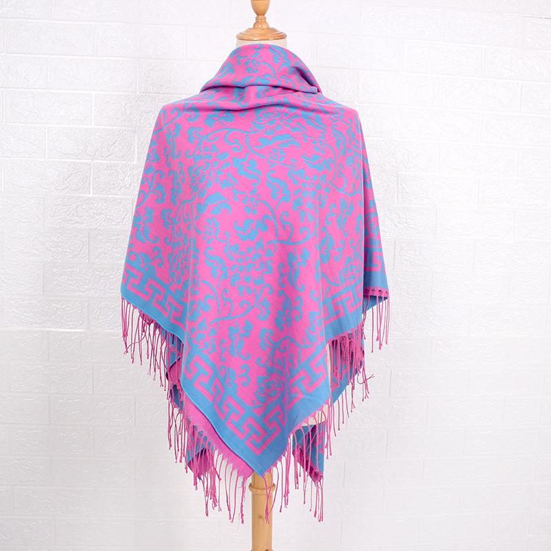 140*140cm Elegant Paisley Floral Pashmina Shawl and Wrap,Boho Rave Scarf for Festival, warm winter scarf traditional ornate fashion accessory