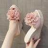 Modische Keilabsatz-Damenschuhe in Übergröße Sommerblumen Haus- und Outdoor-Bekleidung Dicksohlige Einriemen-Fischmaul-Sandalen