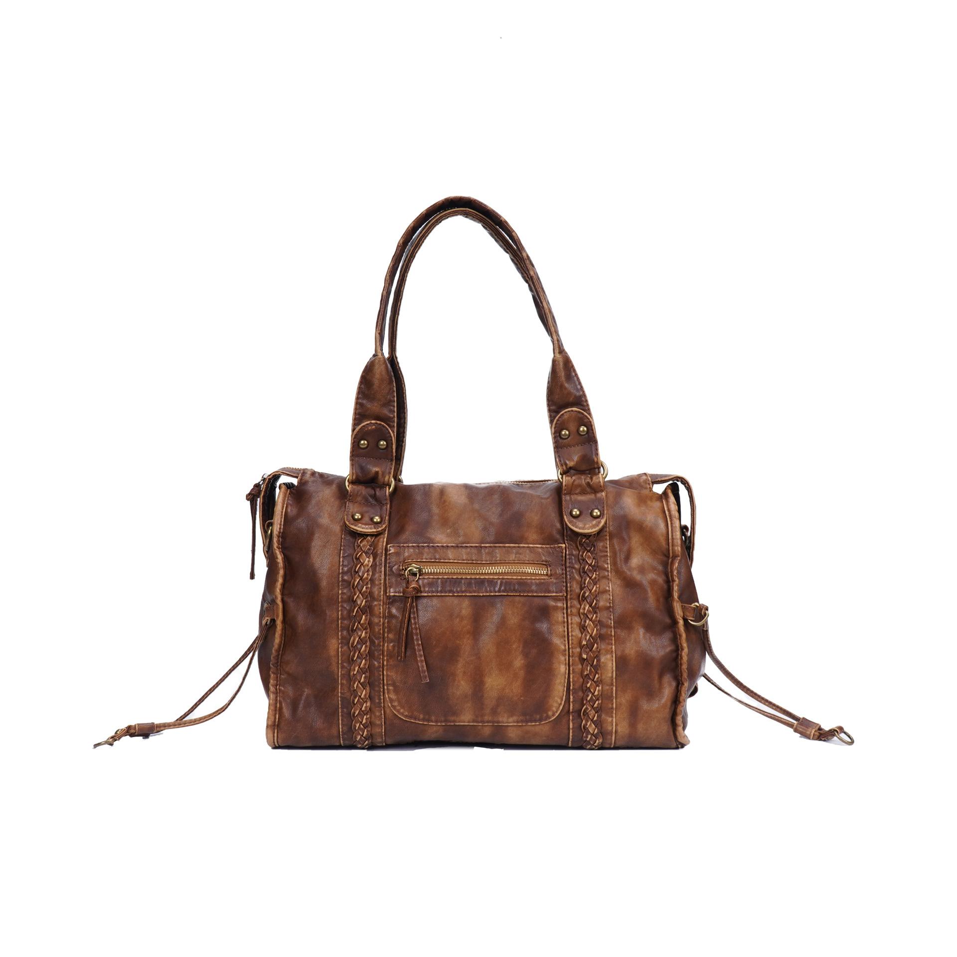 

Fashionable Retro Tote Bag Made of Old Waste Soil Wind, Heavy-duty Washed Single Shoulder Large Capacity Crossbody Bag, Waste Soil Wind Bag