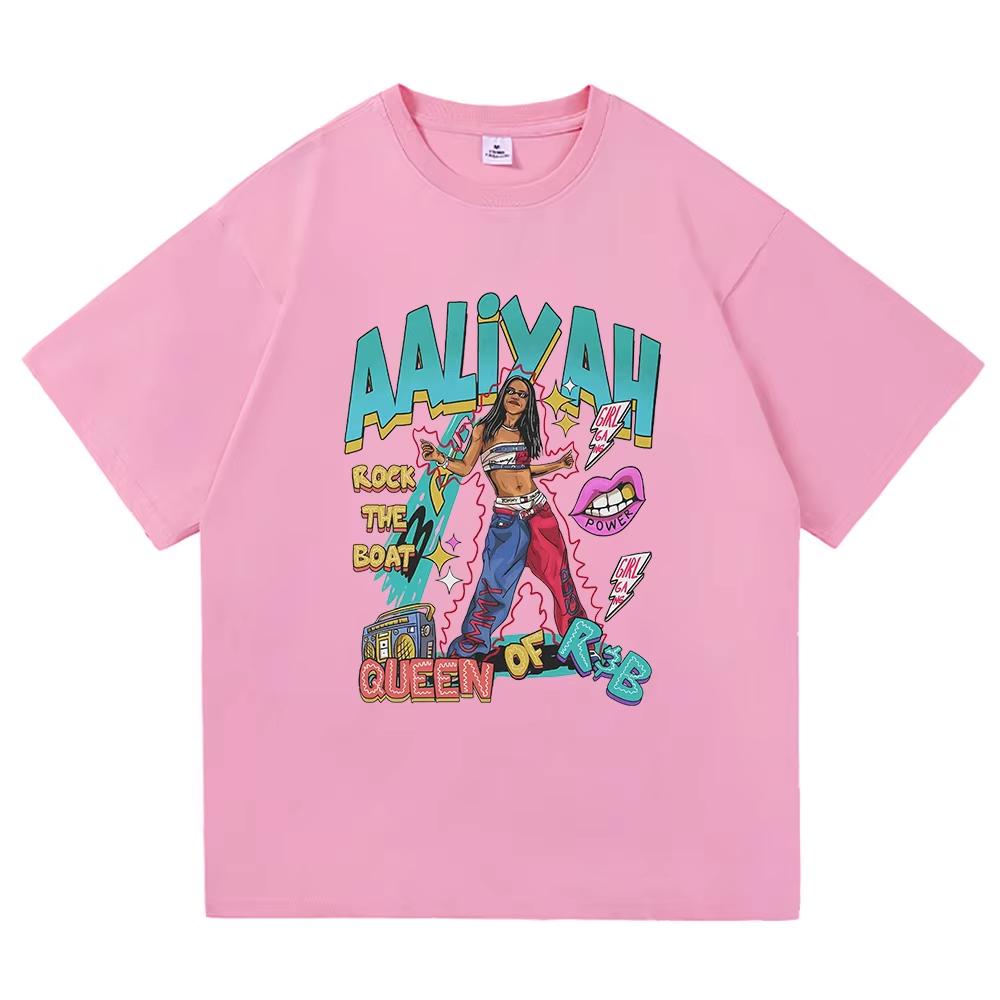 Aaliyah T Shirt Fashion Men Clothing Harajuku Unisex High Quality Cotton Tops Manga Funny Graphic T Shirts for Fans Gifts