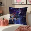 Game Genshin Mona Cushion Cover Pillowcase Short Plush Invisible zipper Room Sofa Cushion Cover