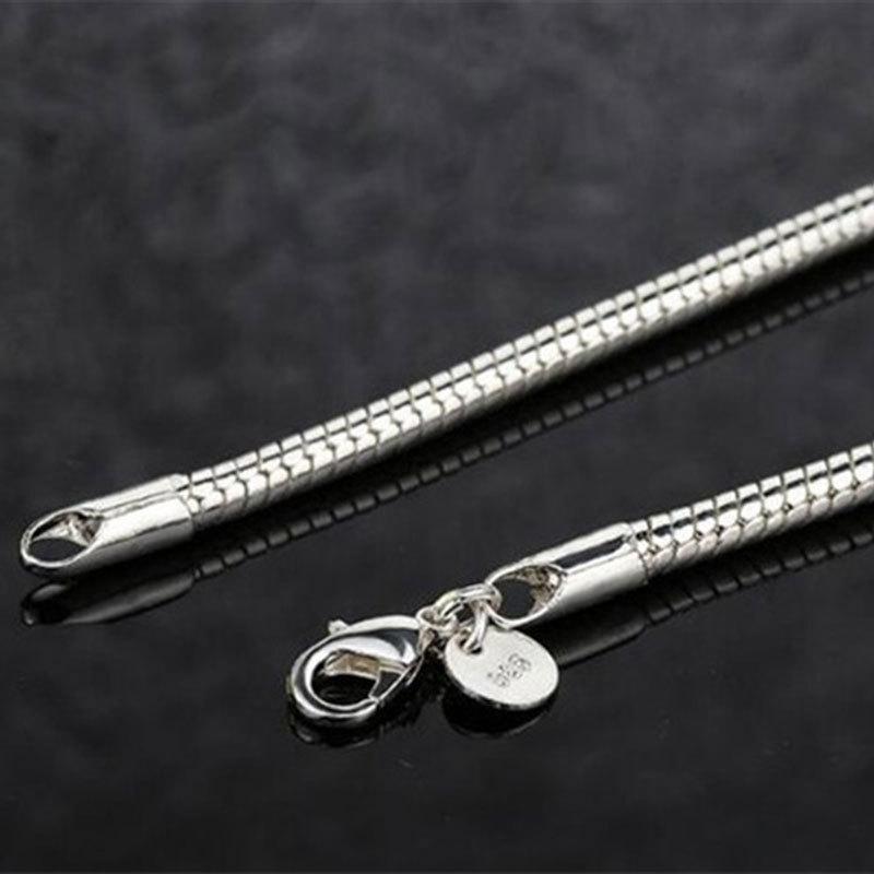 Popular Jewelry Simple Silver-Plated Snake Chain Bracelet 3Mm Snake Bone Bracelet Straight Hair Bracelet