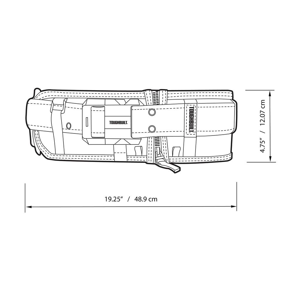 TOUGHBUILT Padded Belt with Heavy Duty Buckle, Black TB-CT-41P