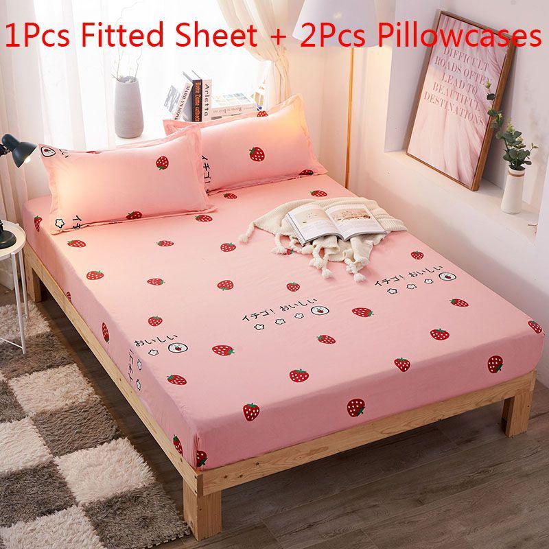 Elegant Multi-color Floral Fitted Sheet Set With Soft Breathable Fabric And Pillowcases