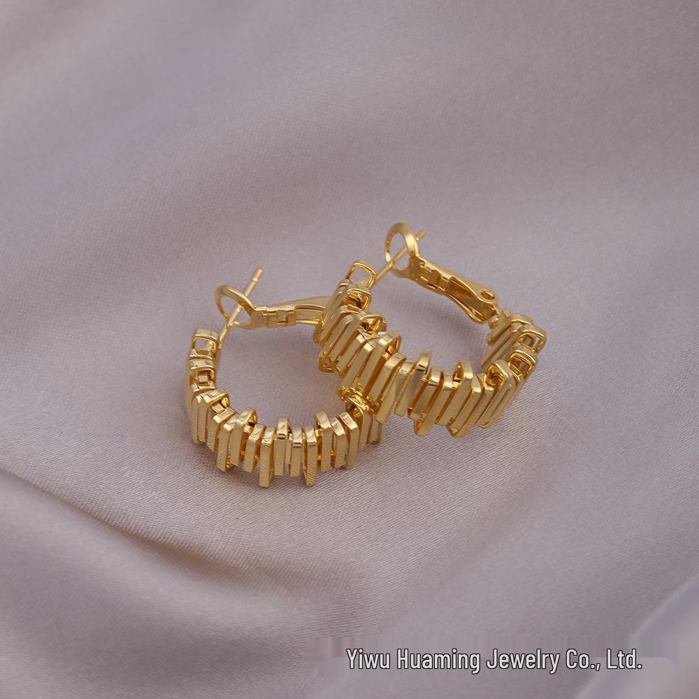 Silver Needle Circle Earrings, Fashionable High-End Copper Ear Hoops, Light Luxury, Versatile Jewelry Accessory.