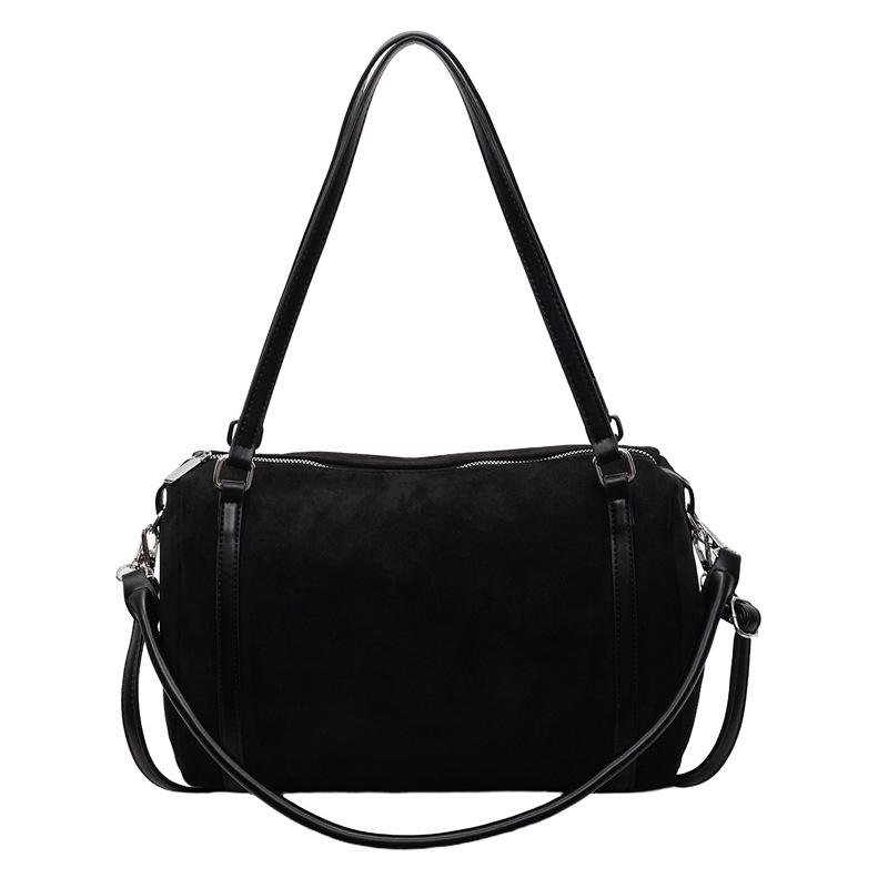 Suede bag women's large capacity autumn and winter messenger bag retro shoulder commuter pillow bag