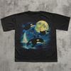 90s Retro Orcas Vintage T Shirt Midnight Moon Sea Animal Ocean Nature Sealife Whale Orca Dolphin Casual Vintage Soft