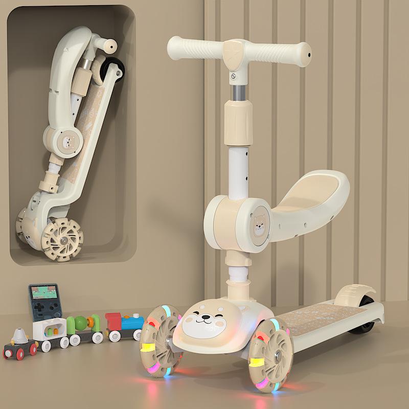 Hulajnoga dziecięca, Hulajnoga składana ślizgowa trzy w jednym dla chłopców i dziewczynek