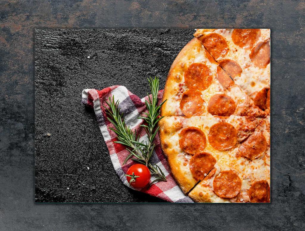 SZKLANA PŁYTA OCHRONNA NA KUCHENKĘ 70x52 PIZZA
