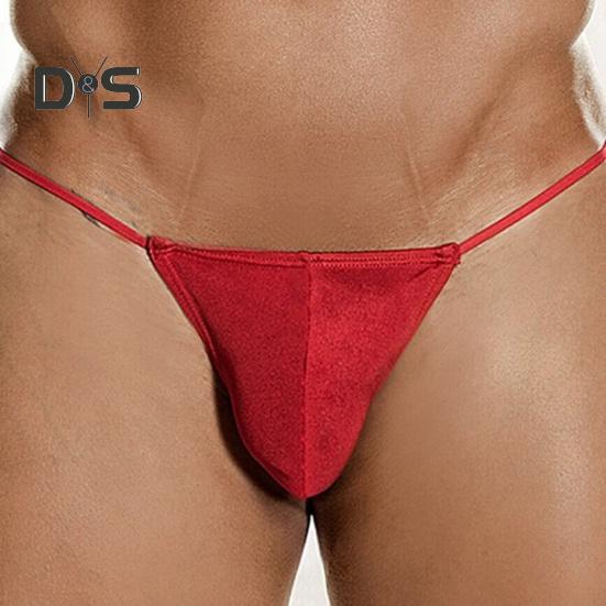 Sexy Herren-Tanga, niedrige Taille, U-konvex, T-String-Stil, atmungsaktive Unterwäsche, freie Bewegung, einfarbige Slips für den Alltag