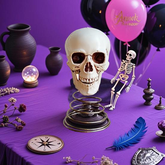 Halloween Skull Tree Topper Spooky Plastic Skeleton Christmas Tree Ornaments for Halloween Xmas Home Party Decor