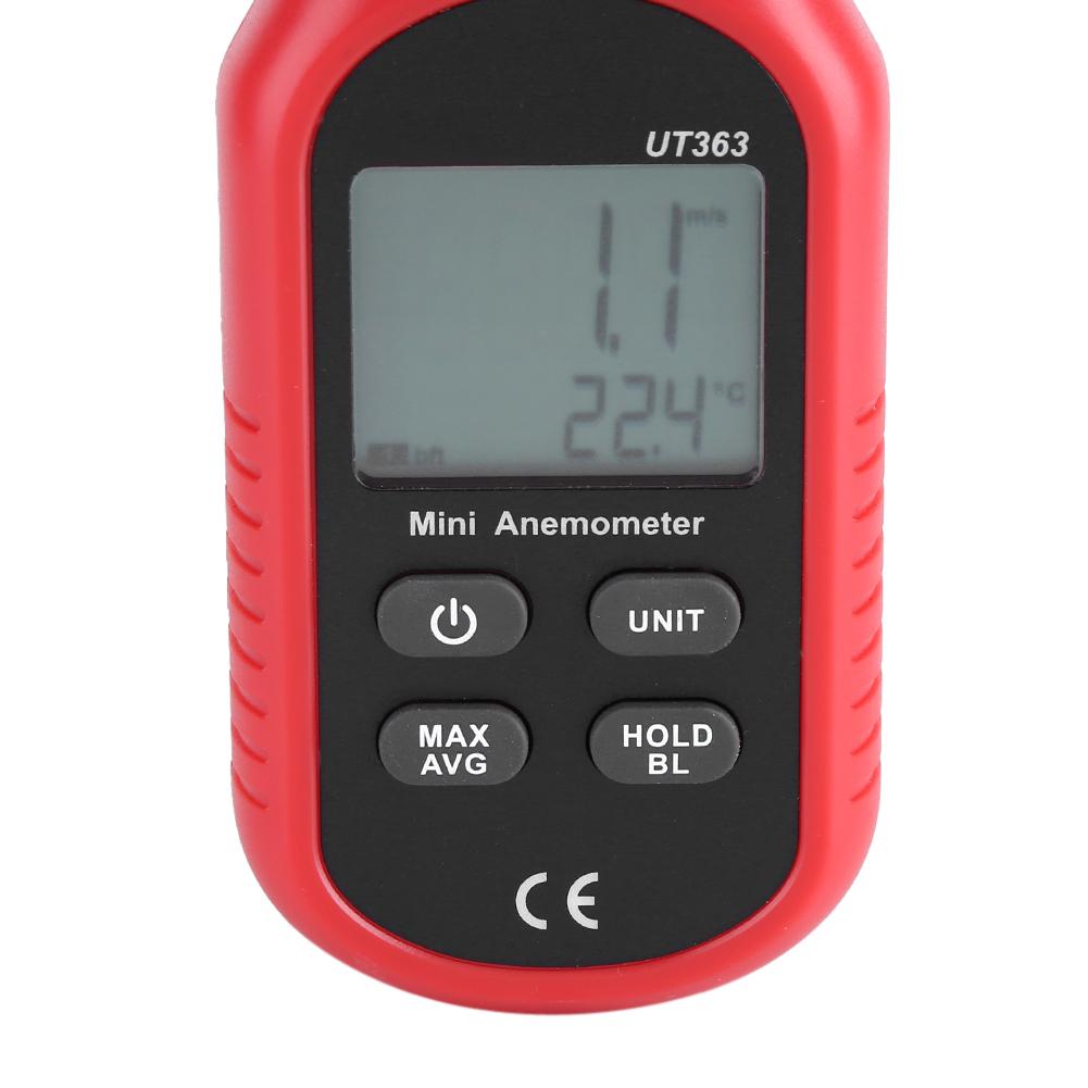 UT363 Anemometru digital LCD de înaltă precizie, tester pentru viteza vântului, indicator de temperatură
