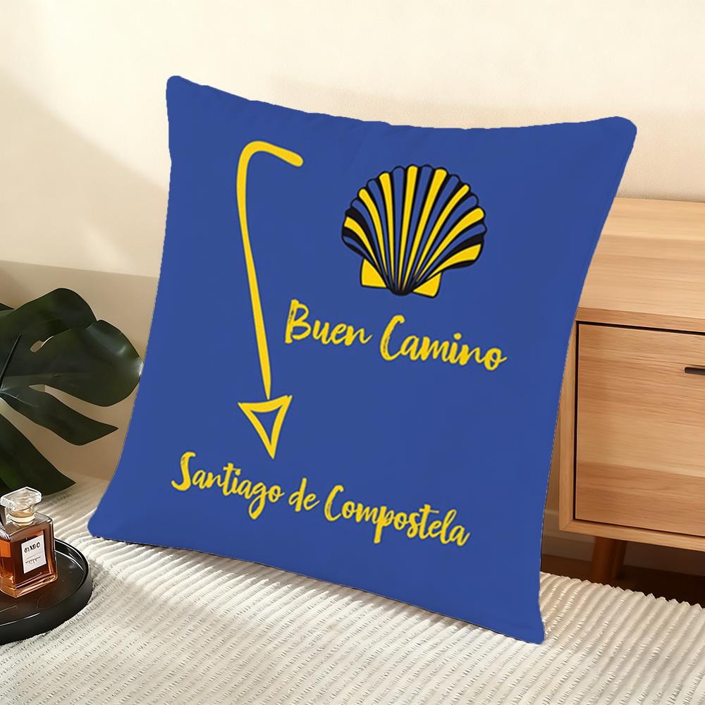 Movie C-Camino De Santiago Cushion Cover Soft Short Plush Pillow Cover Smooth Cozy Texture Aesthetic Cushion Case Home Decor