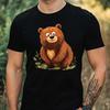 Men's T-Shirt Funny Brown Bear Motif Cotton Size XS To 5XL