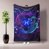 The Zodiac Throw HD Printed Scorpio,Aries,Pisces Flannel Thin Blanket. Use for Sofa,beds,living Rooms,travel Picnic Blanket