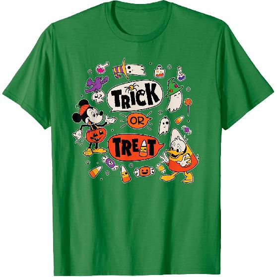 Disney Mickey Mouse Donald Duck Trick or Treat Halloween T-Shirt
