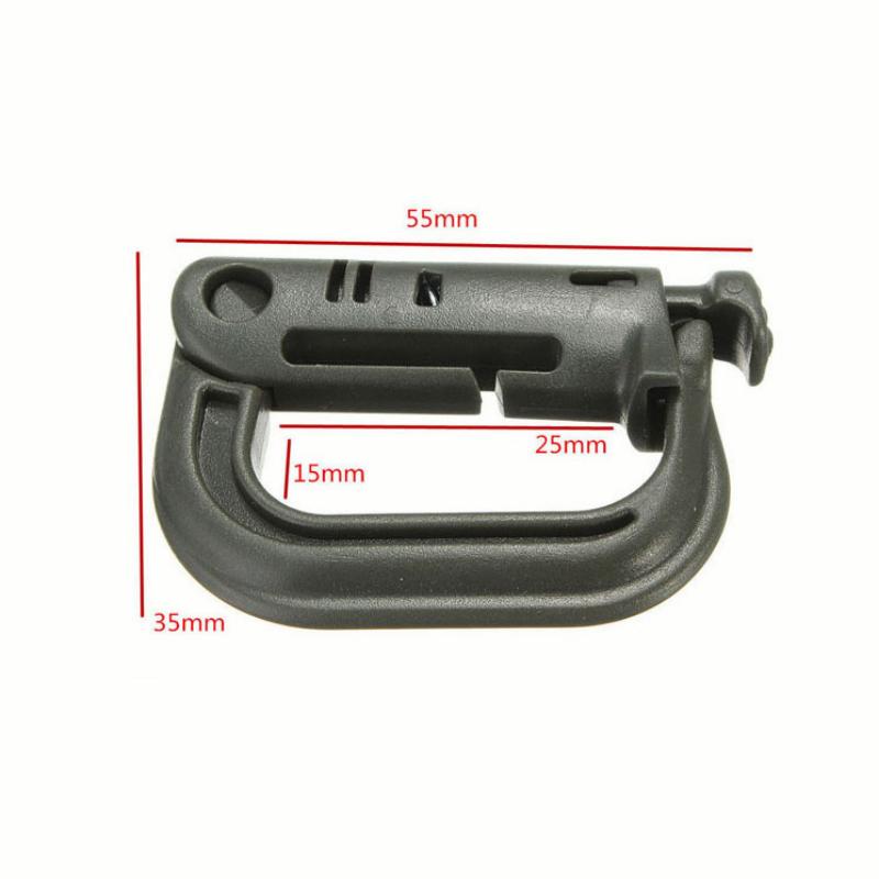 5 Stück Kunststoff Schäkel Karabiner D-Ring Clip Molle Gurtband Rucksack Schnalle Schnappverschluss Grimlock Multi Outdoor Wandern Camping Ausrüstung