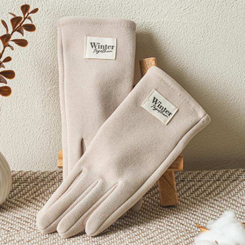 DaiSo Big Label Women S Smartphone gloveS Beige