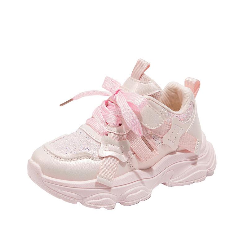 

Girls Sequin Soft Sole Sports Shoes, Versatile Spring & Autumn Fashion Sneakers Sizes 26-31, 6 pairs