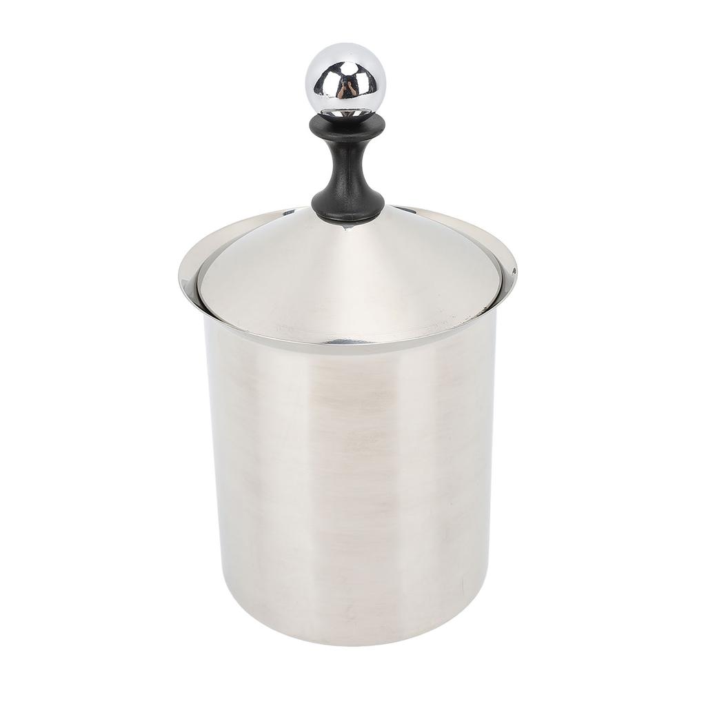 Manual Milk Frother 800ml 304 Stainless Steel Dishwasher Safe Handheld Milk Foamer for Coffee Hot