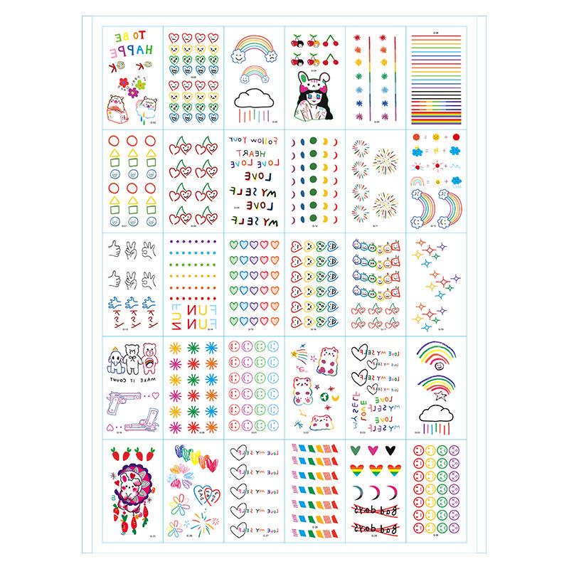 Colorful Korean-style Small Tattoo Stickers for Men and Women