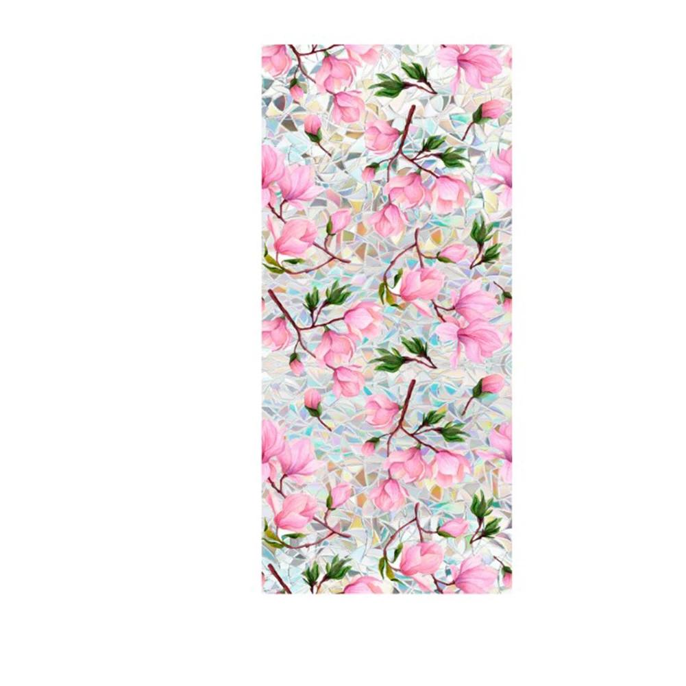 For Bathrooms Floral PVC Film Double-sided Window Sticker Creative Crafting 43*100cm Crafting Film Energy Conservation