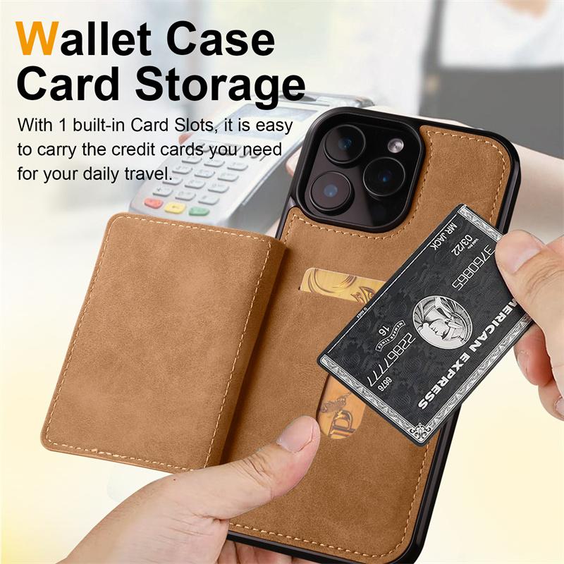 Luxury PU Leather Wallet Phone Case For iPhone 17 Air 16E 16Pro Max 15 14Plus 13MINI 12MINI 11 Pro Max Card Slot Holder Cover
