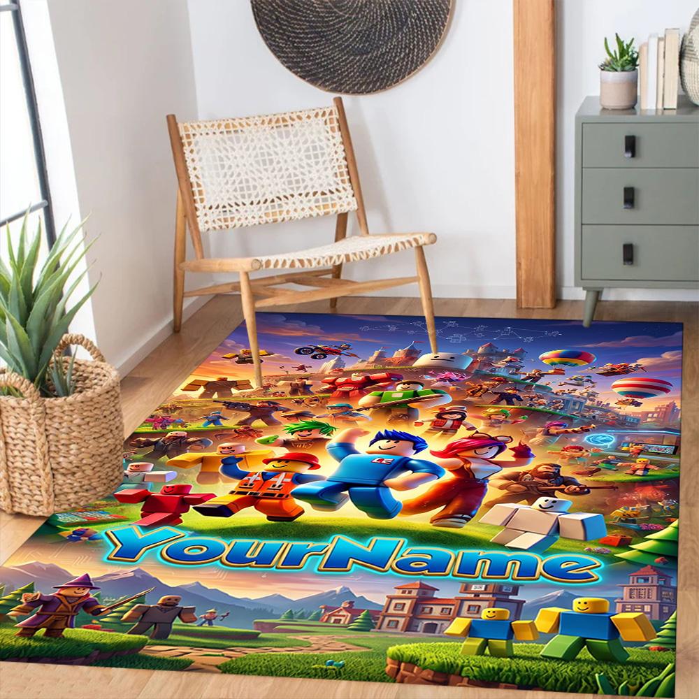 Roblox 374 Personalized Text Area Rug Perfect for Hallway Bedrooms Foyer Outdoor Anti-slip Rug Decorate Offices