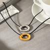 Hollow-Out Titanium Steel Collarbone Necklace Minimalist Design Pendant Long-Lasting Jewelry