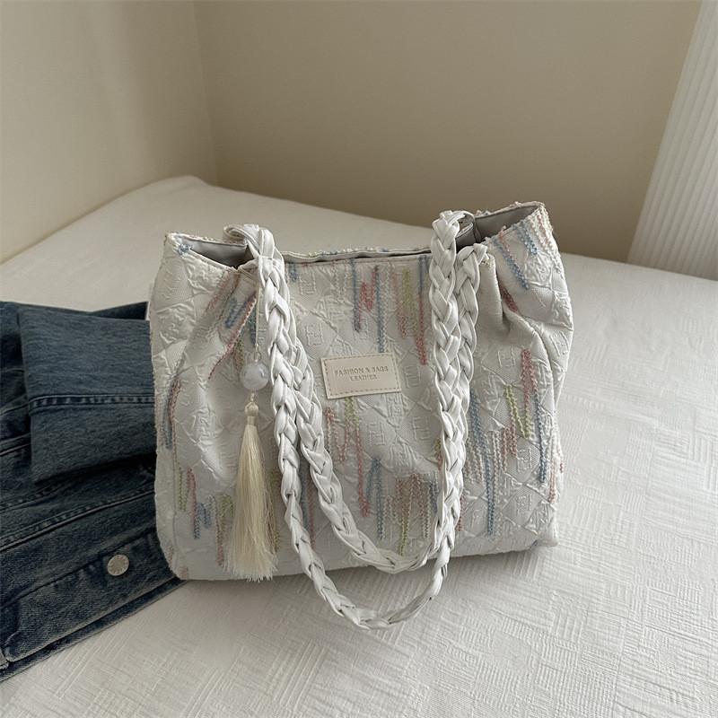 Trendy Canvas Tote Bag For Women 2024 Stylish Spacious Shoulder Bag For College Students And Daily Commute