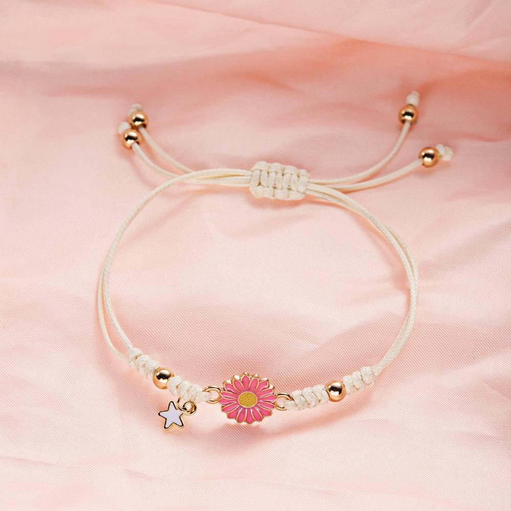 Lucky Hand Woven Bracelet Adjustable Fresh Woven Bracelet Fashion Sunflower Bracelet