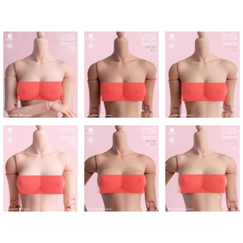 Toy Hobby TOYBARJAPAN 1/6 Scale Action Figure Fits Worldbox AT201, AT202, and AT203 Female Large Bust Part (Body Not Included) (E Cup Pale Skin)