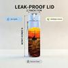 1PC Sunset Ocean Boat Water Scenery Print 750ml Color Plastic Sports Water Bottle Leakproof Flip Straw Lid Suitable for Sports Office Home Use