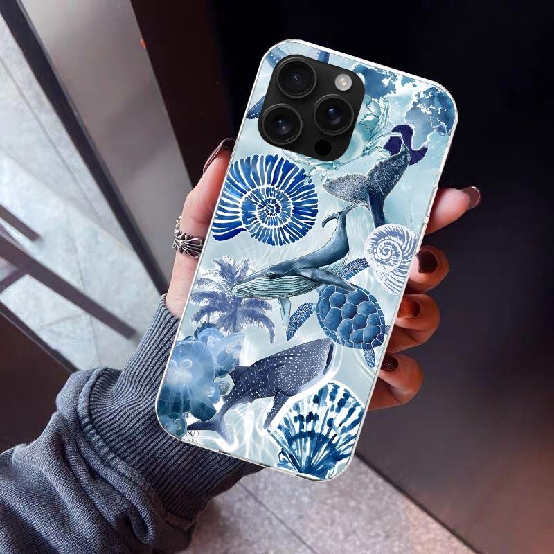 Custodia per Telefono Stella Marina Tartaruga Marina Squalo Oceano Per iPhone 17 Air 11 13 Mini 14 15 Plus 16 12 Pro Max 16E SE 7 8 Modello Morbido TPU Bac