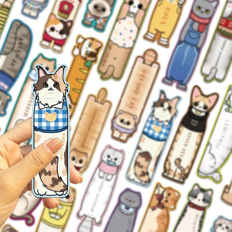 30Pcs Cartoon Kawaii Cat Bookmark Reading Books Diy Library Office Books Page Markings Cute Animals Bookmarks Students Gifts