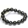 Hongchu Crystal Natural Black Hair Crystal Bead Bracelet Black Rutilated Quartz Smooth Bead Bracelet