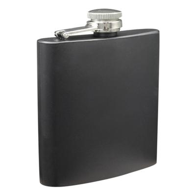 Lommeflaske i rustfritt stål  Whisky Brennevin Skrukork 6 oz