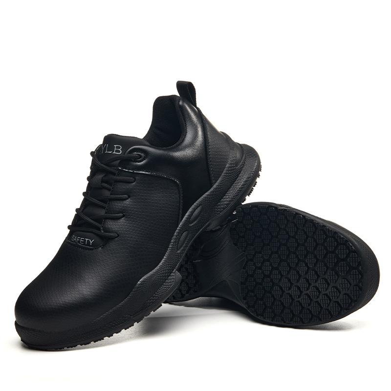 

Autumn New Anti-crush Anti-puncture Work Shoes Men Comfortable and Anti-slip Chef Shoes Plastic Steel Lightweight Work Sneaker 36 чёрный