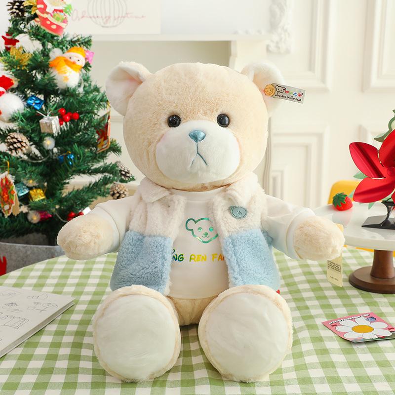 New Cute Dressed Couple Bear Doll Plush Toy Cartoon Teddy Bear Doll Birthday Gift for Girls