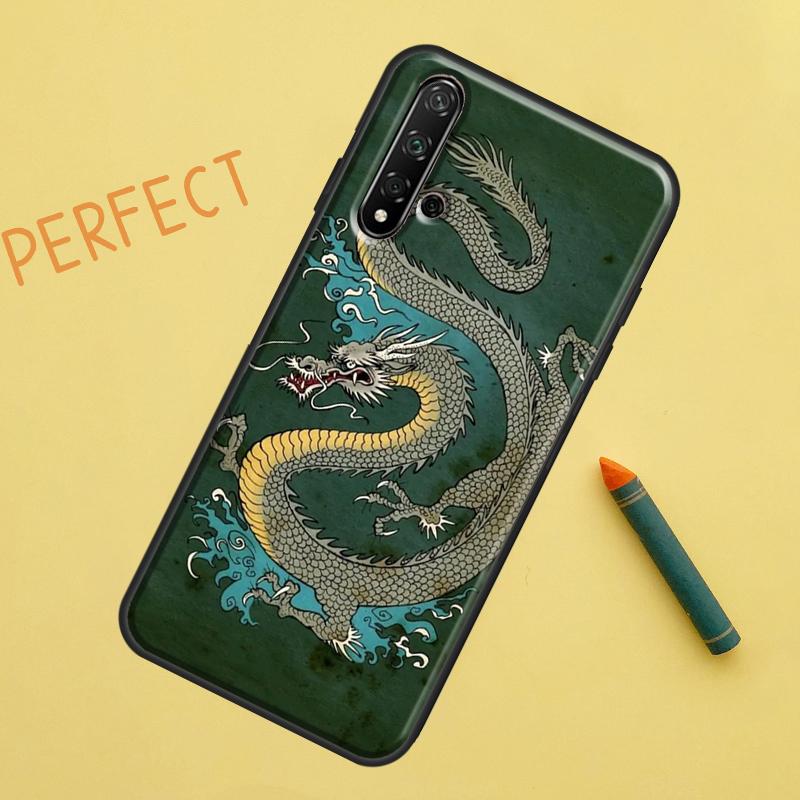 Chinese Style Crane Dragon For Huawei Nova 5T 9 10 SE 7i 8i 11i 12i Y60 Y61 Y70 Y72 Y73 Y90 Y91 P20 P30 P40 Lite Case