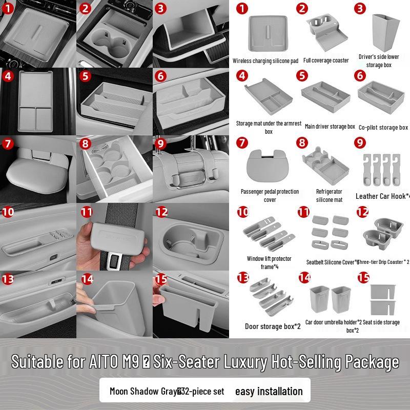 AITO M7 M8 M9 Accessories: Wireless Charger Pad & Interior Trim Mod Kit