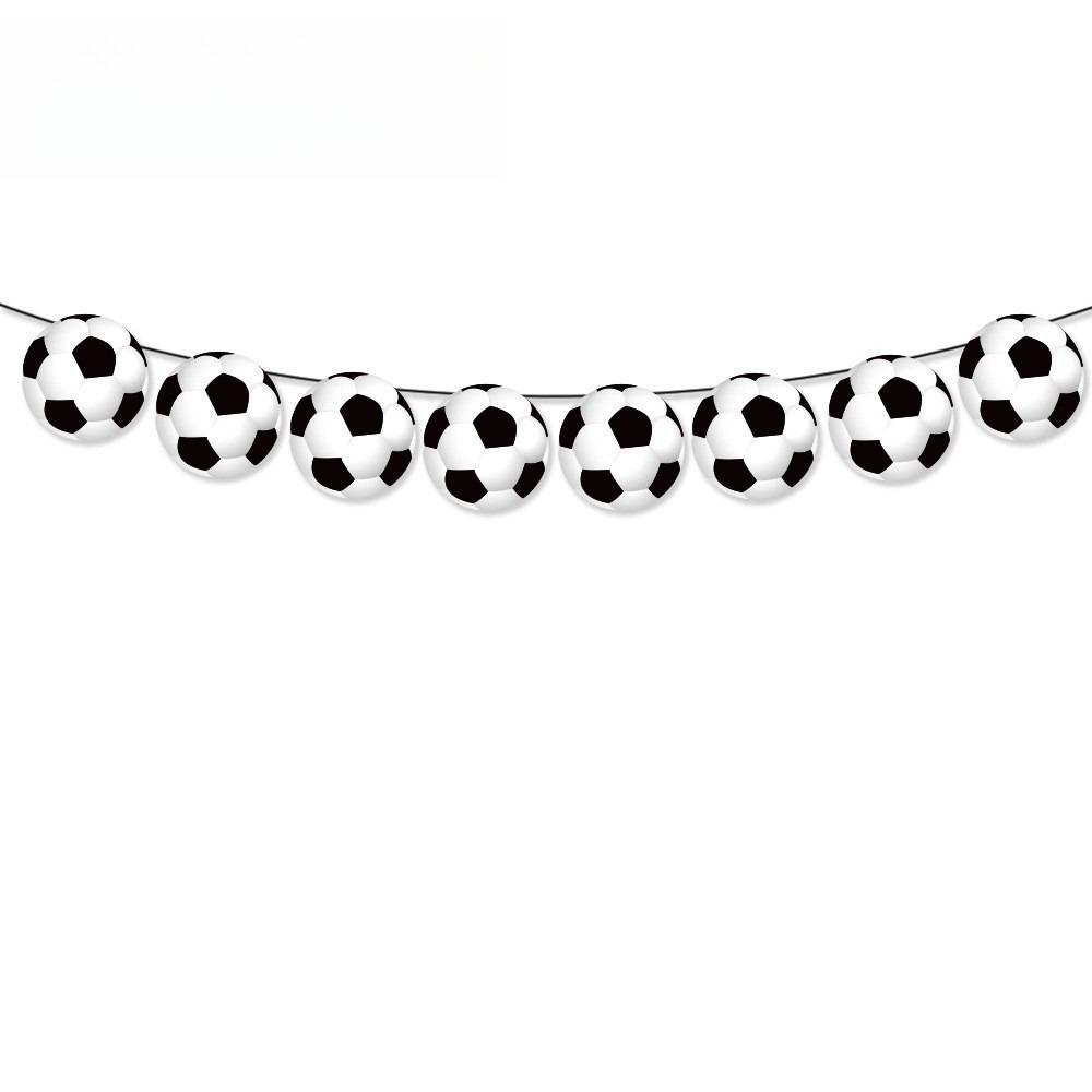 Soccer Sports Themed Party Garland, Paper Football Double Flags Banner Set for Sports Theme Parties and Birthday Celebrations