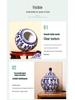 Blue and White Porcelain Flower Vase - Ceramic Tea Can Storage Jar for Home Decor
