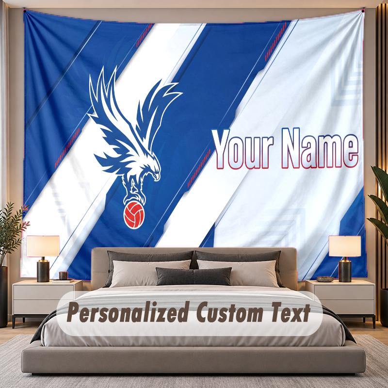 Custom Name Text Tapestry Crystal Palace Personalized Polyester Wall Tapestry For Bedroom And Room
